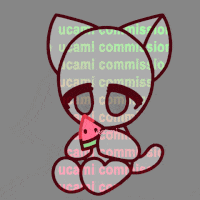 small chibi of character of choice, with a custom item